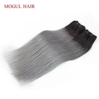 2 пучка T 1B серые перуанские прямые волосы наращивание Омбре цвет Реми натуральные волосы плетение пучков 10-18 дюймов MOGUL волосы - купить со скидкой