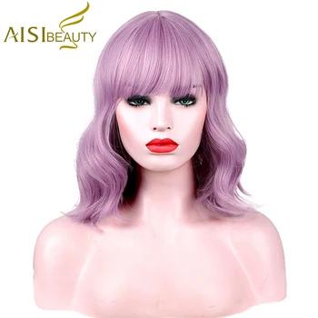 Парики из искусственных волос без шапочки-основы короткий волнистые розовый парики для косплей парик для Хэллоуина карнавальный парик - купить со скидкой