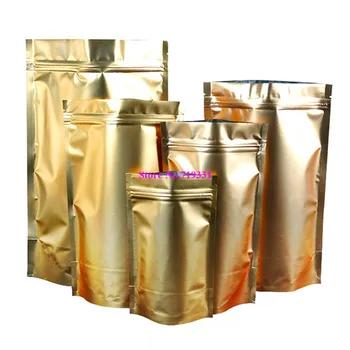 Золотая алюминиевая фольга стоит посылка мешки пакета Mylar застежка-молния мешок еды Resealable - купить со скидкой