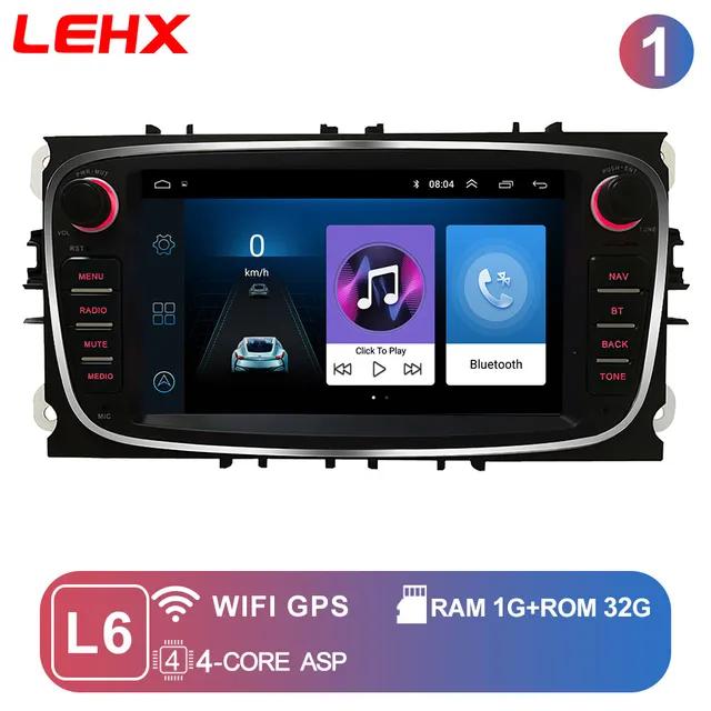LEHX 4G HIFI Android 11 2 Din радио Автомобильный мультимедийный плеер 7 дюймов Авторадио gps carplay DVD для Ford Focus S-Max Mondeo Galaxy C-Max - купить со скидкой